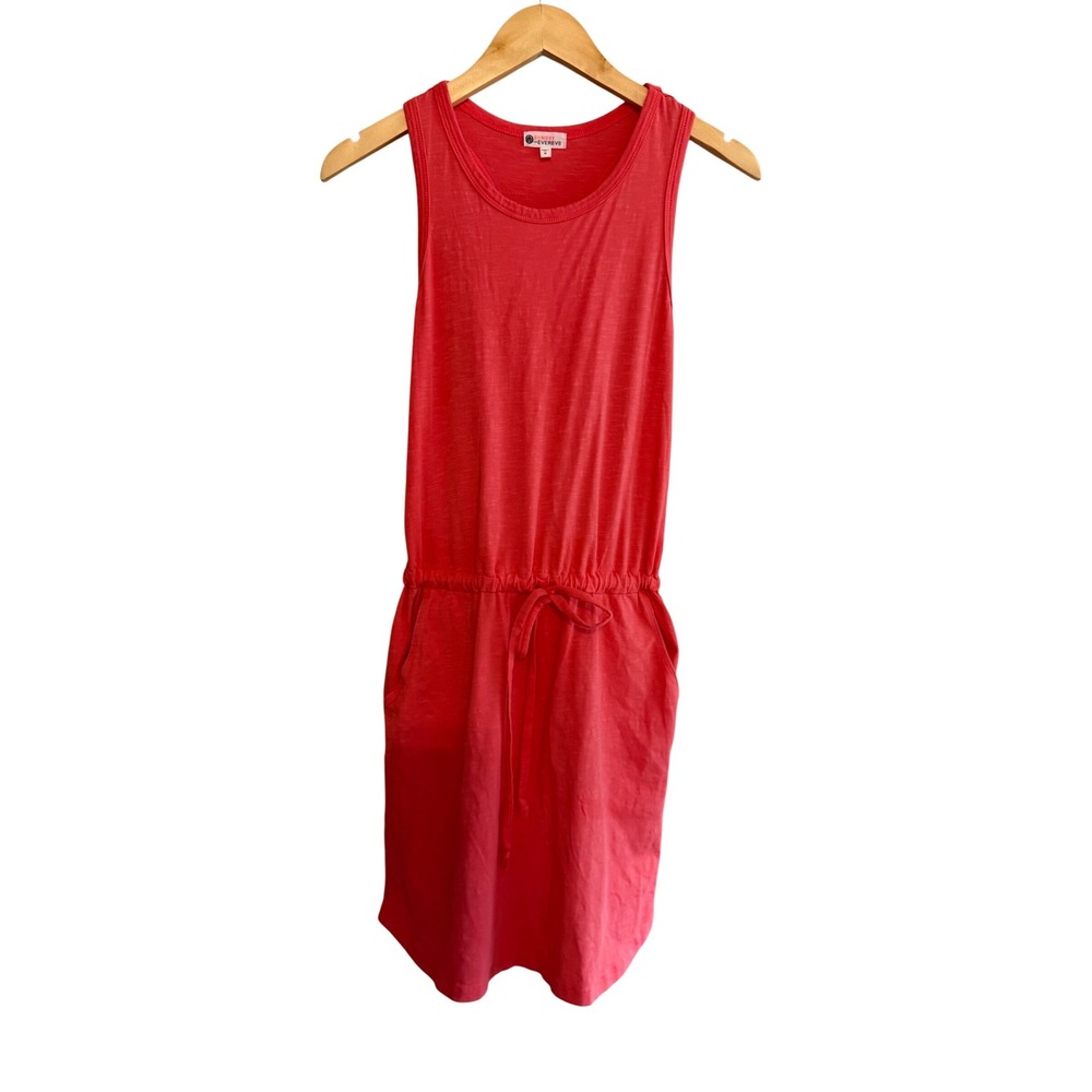 Sundry for Evereve Coral Racerback Tank Dress‎ Drawstring Waist Pockets